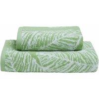Fusion 'Matteo' Luxury 100% Cotton Leaf Motif Jacquard Towel in Khaki | Size: Bath Sheet