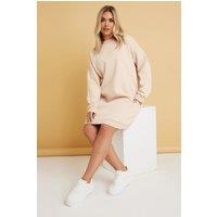Yours Women's Crew Neck Sweatshirt Dress in Natural | Size: 22-24