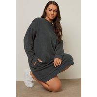 Yours Women's Crew Neck Sweatshirt Dress in Grey | Size: 20