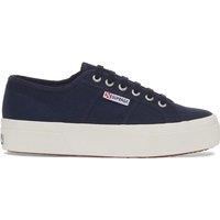 Superga Women's 2740 Lace Up Platforms in Navy | Size: 6