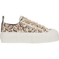 Superga Women's 2631 Giraffe Print Platform Trainers in Beige | Size: 5