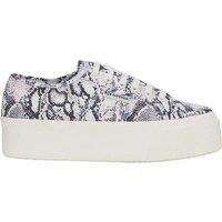 Superga Women's 2790 Snake Print Trainers in White | Size: 5