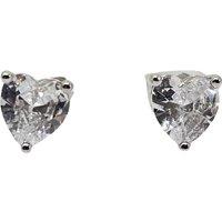 Harfi Women's Diamond Heart Sterling Silver Stud Gemstone Earrings