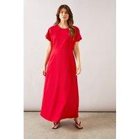 Wallis Women's Pleated Detail Midi Dress in Red | Size: 14