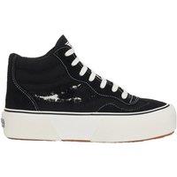 Superga Women's 3141 lley Swallowtail Ripped Mid Cut Trainers in Black | Size: 7