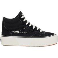 Superga Women's 3141 lley Swallowtail Ripped Mid Cut Trainers in Black | Size: 5