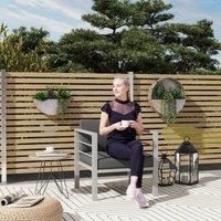 OUTSUNNY Patio Furniture Aluminium Armchair with Cushions, Charcoal Grey in Dark Grey