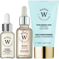 WARDA Glow & Lift Vitamin C Eye Serum, Collagen Oil Serum, Hyaluronic Cream in Clear