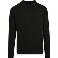 Build Your Brand Men's Raglan-Sleeved Crew Neck Sweat in Black | Size: 2XL