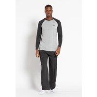 Tokyo Laundry Men's Cotton 2-Piece Long Sleeve Top & Bottoms Pyjama Set in Light Grey | Size: Large