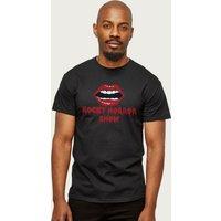 Rocky Horror Show Men's Open Glossy Lips T-Shirt in Black | Size: XL