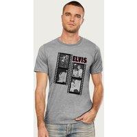 Elvisly Yours Men's Contact Sheet Elvis Presley Montage T-Shirt in Mid Grey | Size: Medium