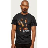 Elvisly Yours Men's Elvis Presley Live Photo Montage T-Shirt in Black | Size: Small