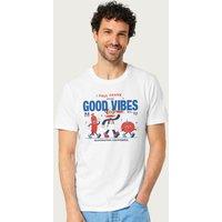 Paul Frank Men's Diner Julius Monkey Serving Good Vibes T-Shirt in White | Size: XL