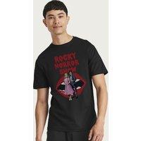 Rocky Horror Show Men's Janet & Brad With Lips T-Shirt in Black | Size: 2XL