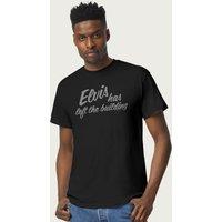 Elvisly Yours Men's Elvis Has Left The Building T-Shirt in Black | Size: Large