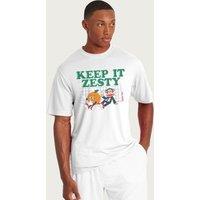 Paul Frank Men's Keep It Zesty Orange Lemon Julius Monkey T-Shirt in White | Size: 2XL