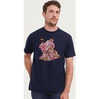 Gloomy Bear Men's The Naughty Grizzly Pity Ice Cream Dessert Anime T-Shirt in Navy | Size: Small