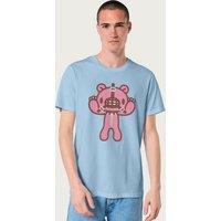 Gloomy Bear Men's The Naughty Grizzly Muzzle Face T-Shirt in Light Blue | Size: Large