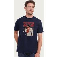 Elvisly Yours Men's Elvis Presley Aloha From Hawaii Show 1973 T-Shirt in Navy | Size: Large