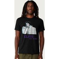 Elvisly Yours Men's Elvis Presley The King T-Shirt in Black | Size: 2XL