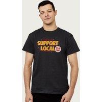 Paul Frank Men's Diner Support Local Julius Monkey Waiter T-Shirt in Black | Size: 2XL
