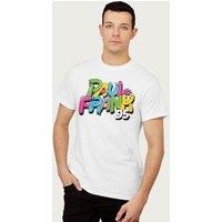 Paul Frank Men's Paint Swirl Text Logo T-Shirt in White | Size: XL