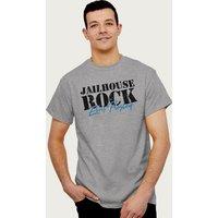 Elvisly Yours Men's Jailhouse Rock Elvis Presley Signature T-Shirt in Mid Grey | Size: 2XL