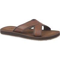 PDQ Men's Lightweight Crossover Mule Sandals in Brown | Size: 6
