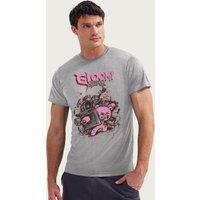 Gloomy Bear Men's The Naughty Grizzly Metal Rock Guitar Amp Punch T-Shirt in Mid Grey | Size: Medium