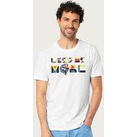 Paul Frank Men's Julius Less Is More Bauhaus Style Text T-Shirt in White | Size: Medium
