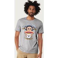 Paul Frank Men's A Cup Of Joe Coffee Julius Monkey T-Shirt in Mid Grey | Size: XL