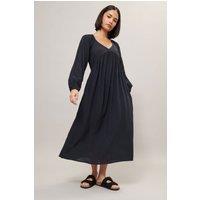 PixieGirl Women's Petite Tie Smock Dress in Black | Size: 10