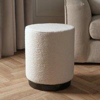 OHS Boucle Fleece Stool Foot Rest Cushioned Modern Home Bedroom Vanity Seat Chair in Cream