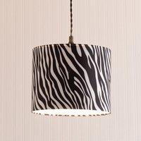 ValueLights Oasis Zebra Print Fabric with Metallic Chrome Inner Drum Ceiling Lamp Shade
