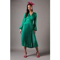 Coast Women's Pleat Wrap Dress in Green | Size: 8