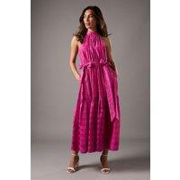 Coast Women's Organza Halter Dress With Tie Detail in Magenta | Size: 10