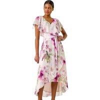 Floral Print Wrap Midi Dress