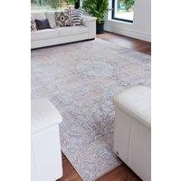 Kukoon Beige Vintage Distressed Washable Flatweave Pile Living Room Area Rug | Size: 120 cm x 170 cm