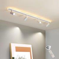 Modern Dimmable LED Ceiling Light with 4 Spotlights with Remote,58W
