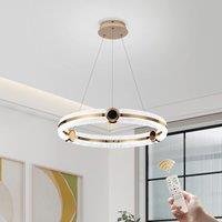 Modern 1-Ring Circular LED Chandelier, Dimmable Remote Control,48W