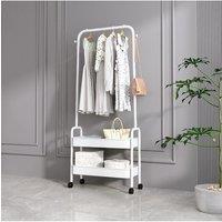 Modern Rolling White Clothes Rack