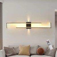 Garwarm Aluminum LED Flush Mounted Sconce Wall Lights, 140cm, 3000K-6500K in Black