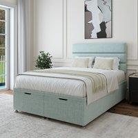 Bedmaster Linen Ottoman Divan Base in Duck Egg Blue | Size: Super King