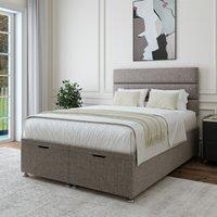 Bedmaster Linen Ottoman Divan Base in Grey | Size: Super King