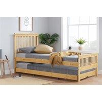 Birlea Buxton High End Wooden Single Guest Bed Pine in Brown
