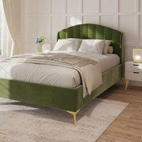 GFW Pettine End Lift Ottoman Storage Bed in Green | Size: Double