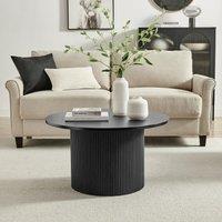 FurnitureboxUK Penrose Round Wooden Pedestal Coffee Table in Black
