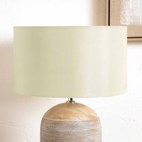 Ruma Taupe Silk Lined Cylinder Shade For Table Lamps in Beige | Size: 14 inches