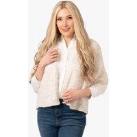 Sarta Women's Amelia Short Sleeve Wool Blend Cardigan in Cream